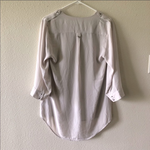 Express Light Beige High Low Blouse - Picture 5 of 7